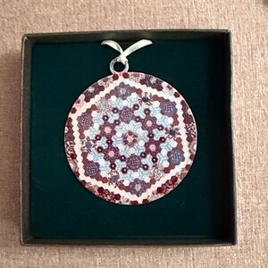 ♥️Lovell Designs Quilt Hexagon Design Print Ornament Ken Kantro Made in USA New